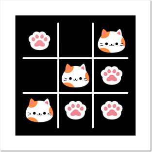 Tic Tac Toe Cute Cat Posters and Art